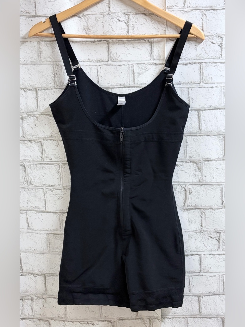 Yianna Black Sculpting One-Piece Shapewear Bodysuit with Front Zip